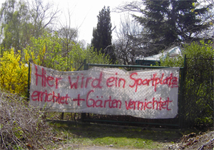 Die Kleingärtner am Gleisdreieck wehren sich.

Foto: psk